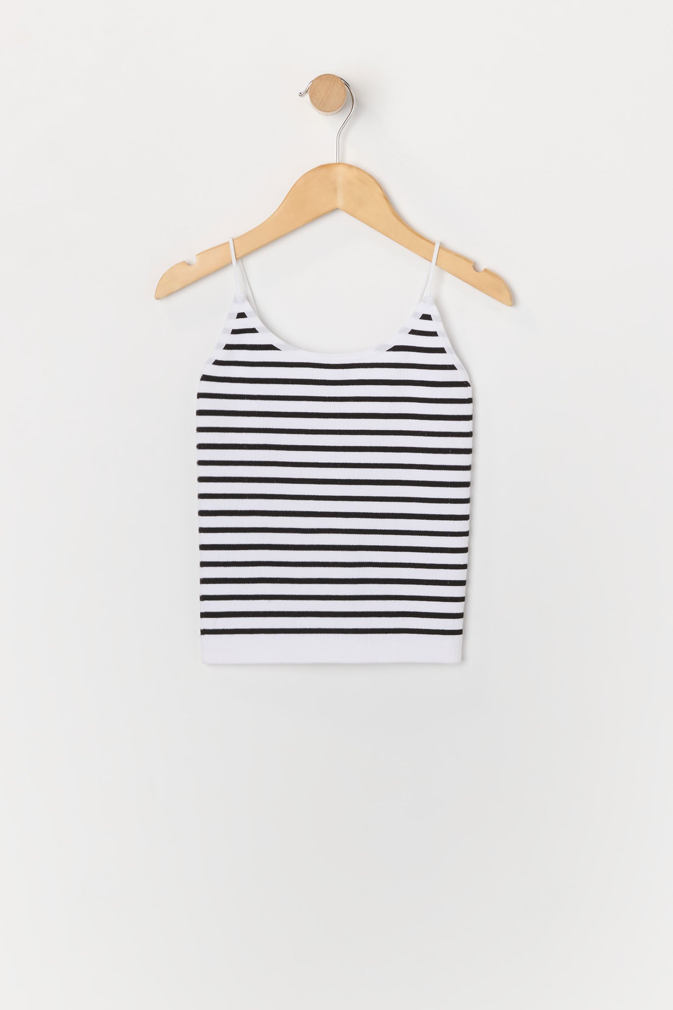 Camisole côtelée rayée sans couture pour fille