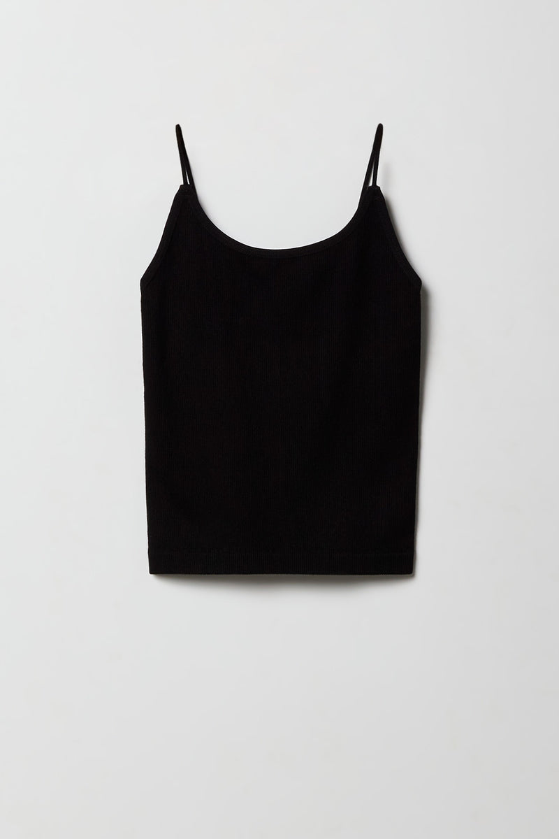 Camisole côtelée sans couture avec bretelles ultraminces pour fille