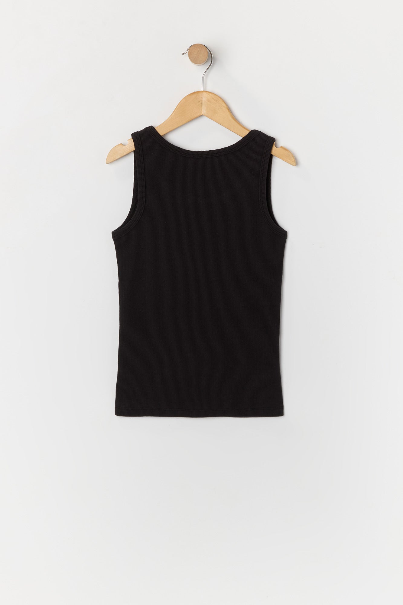 Girls Solid Ribbed Scoop Neck Tank