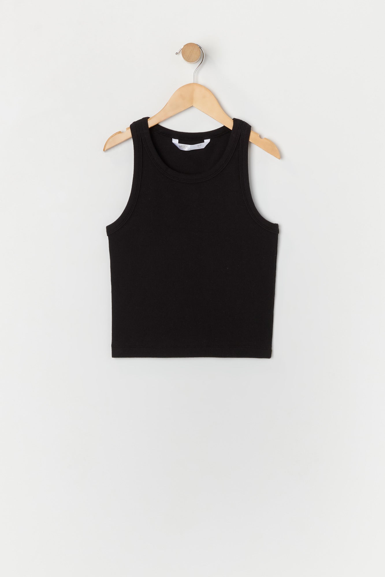Girls Solid Ribbed Tank
