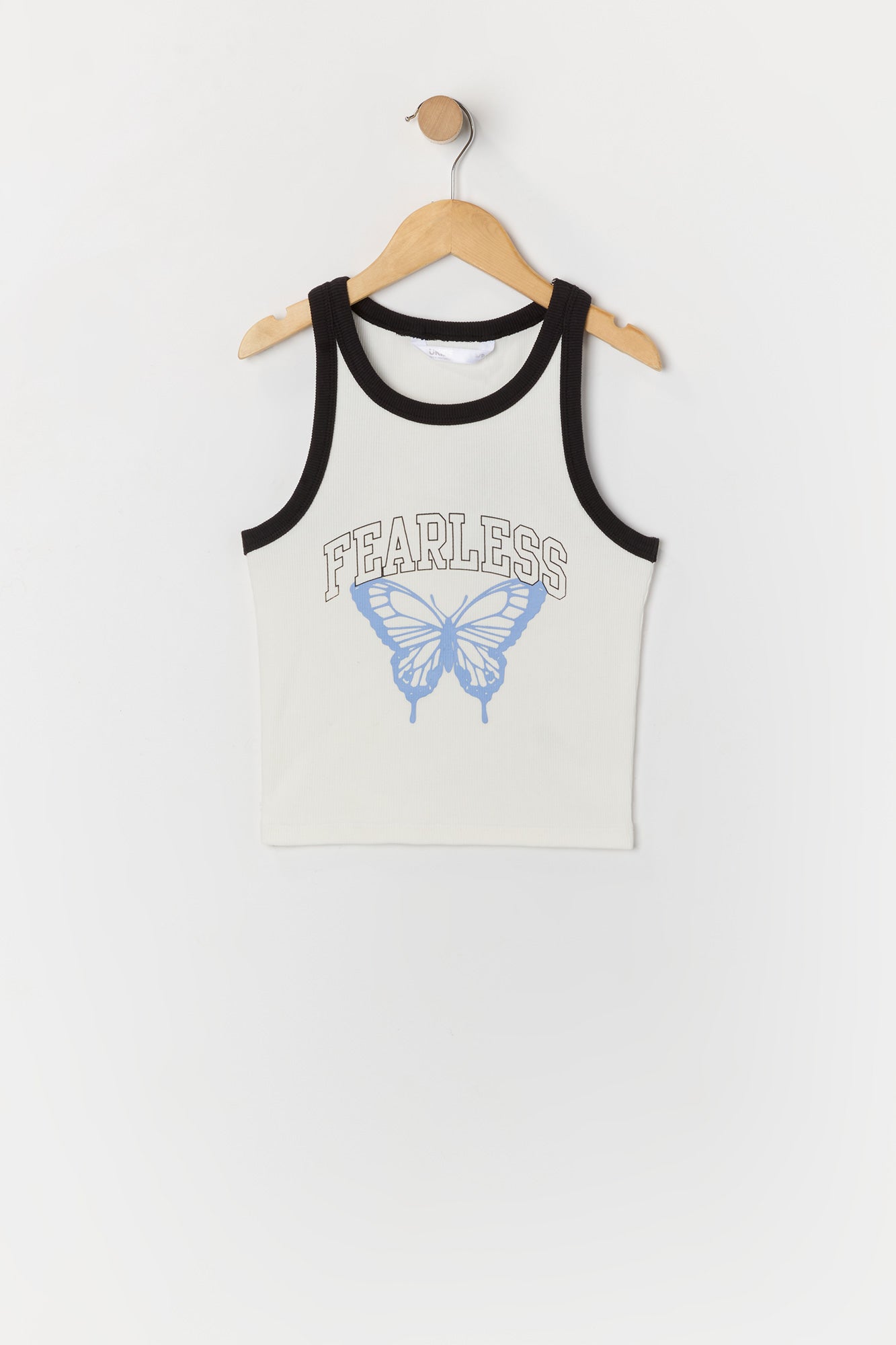 Girls Fearless Graphic Ribbed Ringer Tank