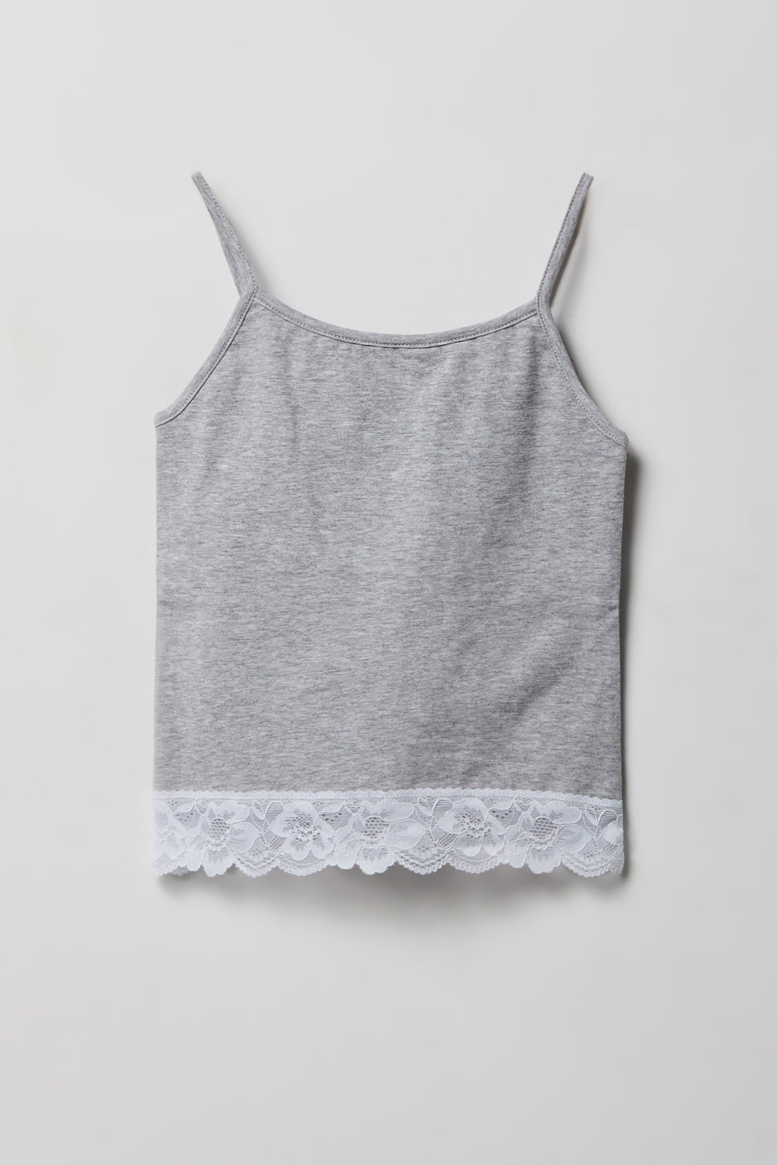 Girls Lace Cami - Heather Grey