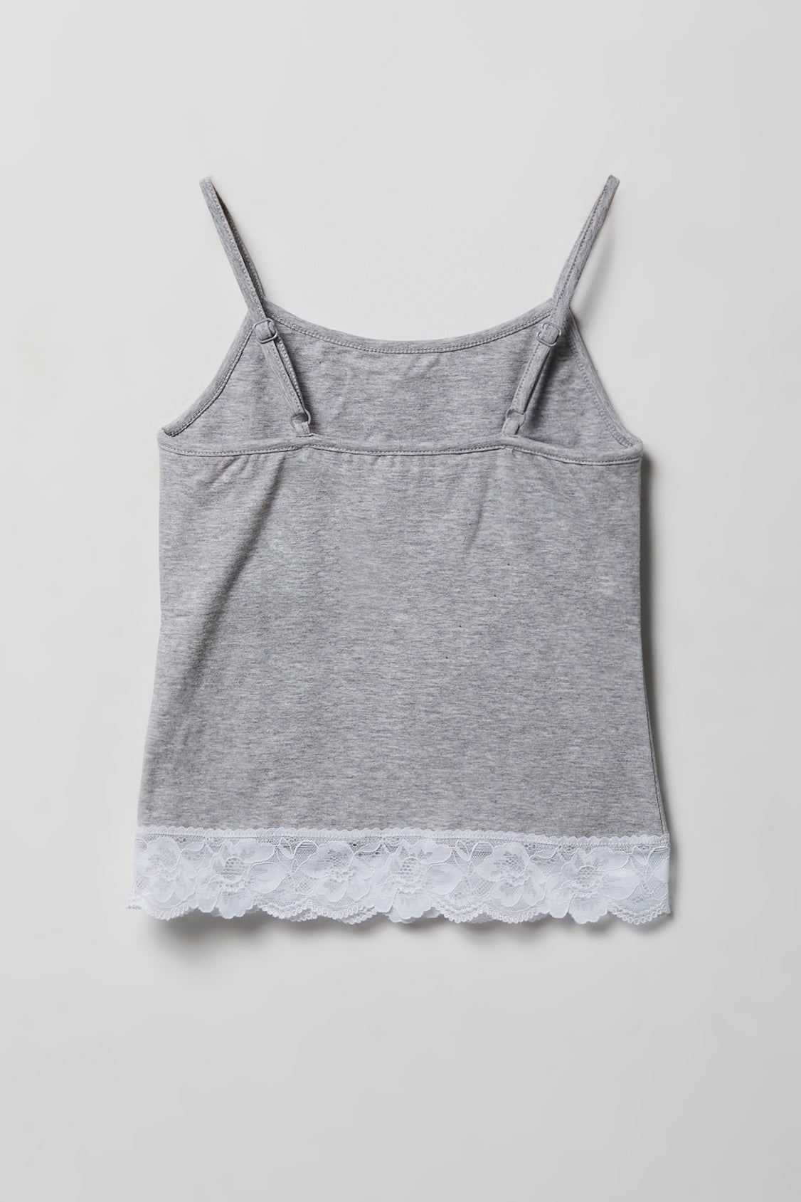 Alt View 2. Girls Lace Cami - Heather Grey