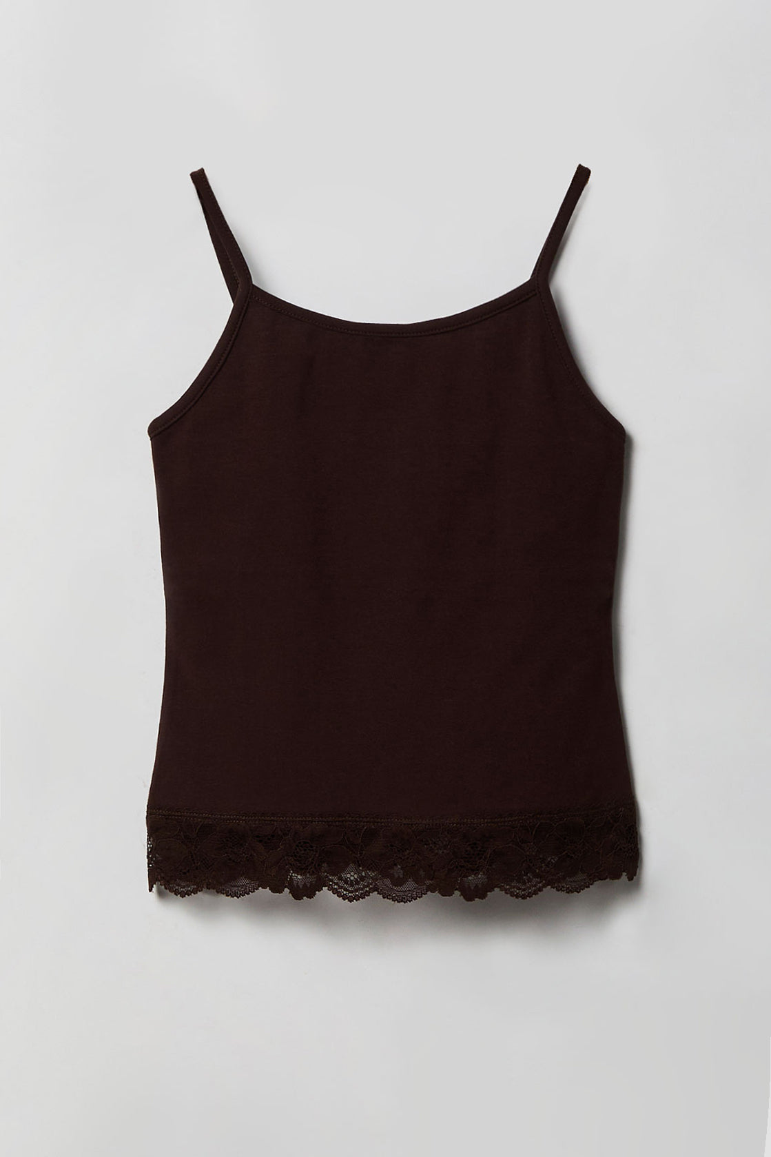 Girls Lace Cami - Brown
