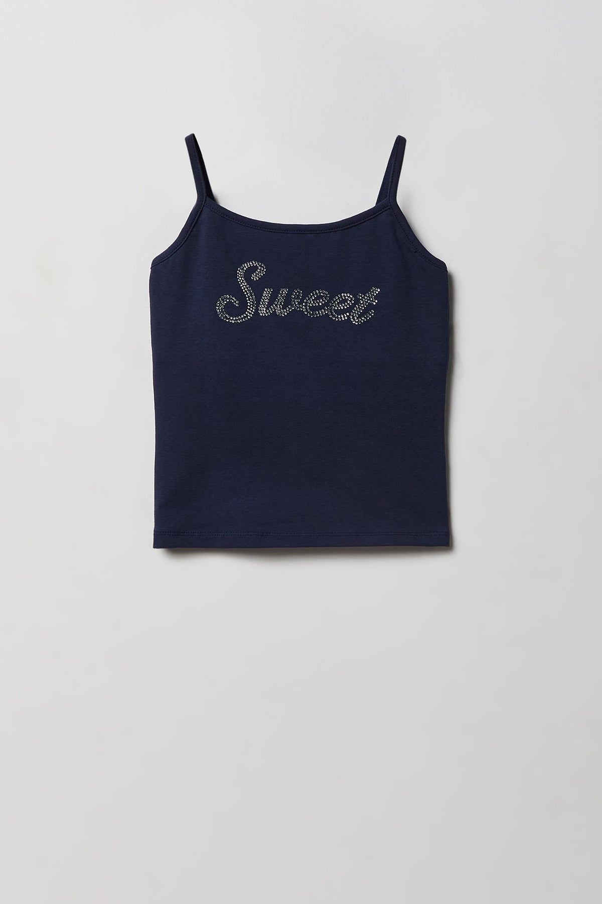 Girls Sequin Graphic Cami - Navy