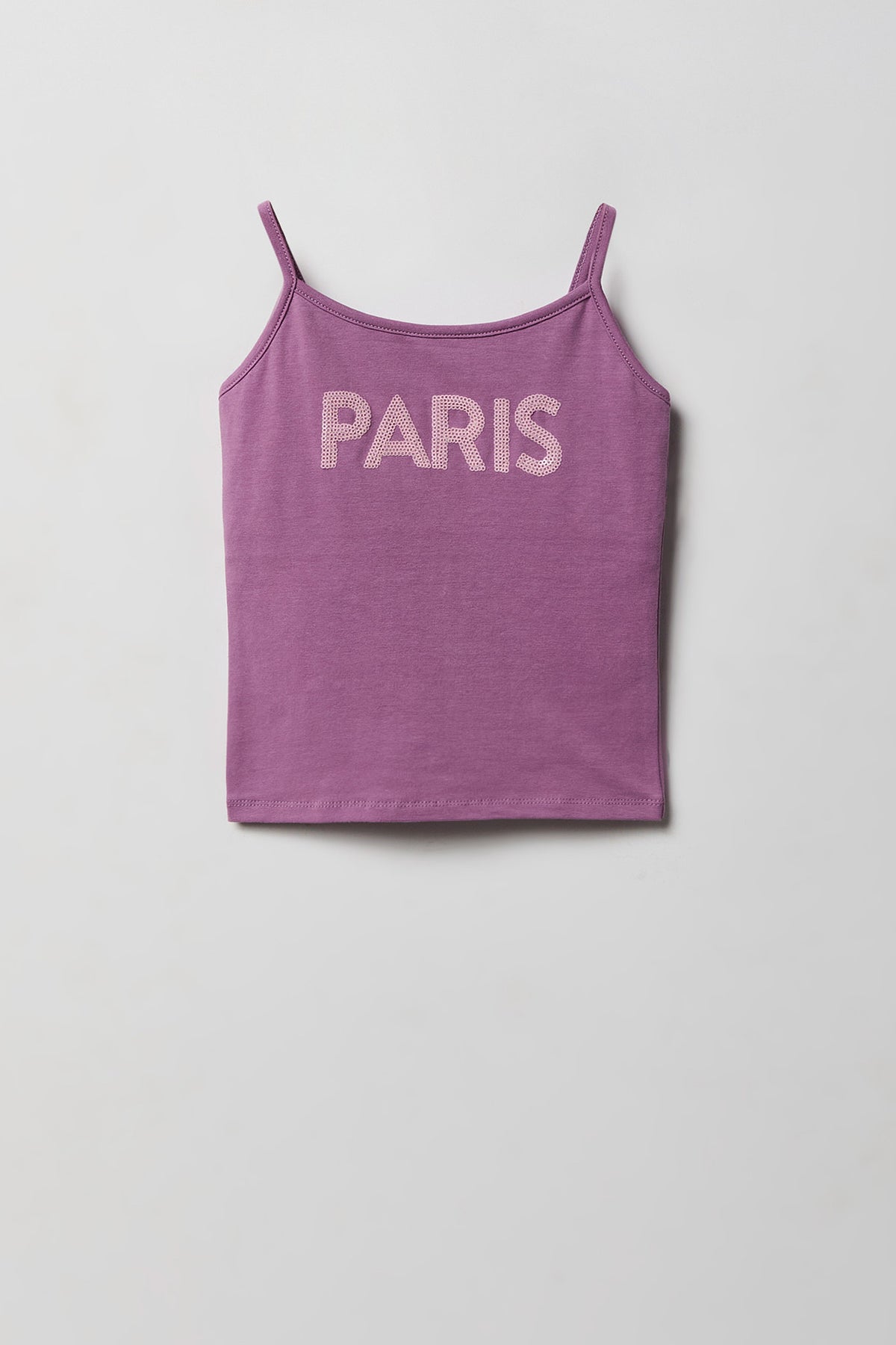 Girls Sequin Graphic Cami - Purple