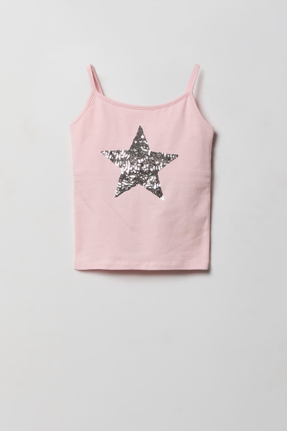Girls Sequin Graphic Cami - Pink