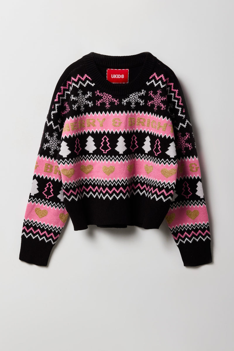 Girls Fair Isle Christmas Sweater