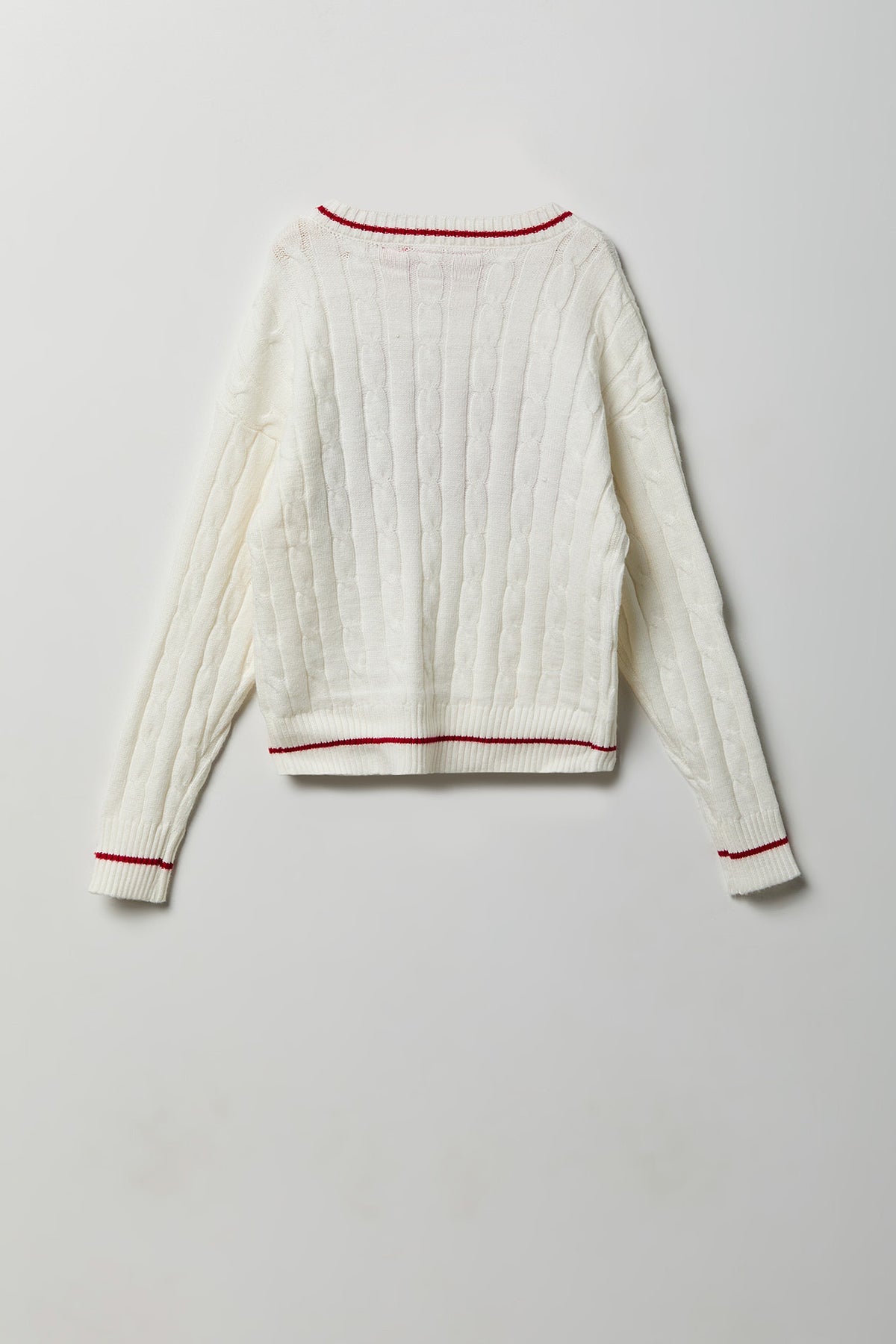 Vue alternative 2. Chandail de Noël en tricot torsadé pour fille
