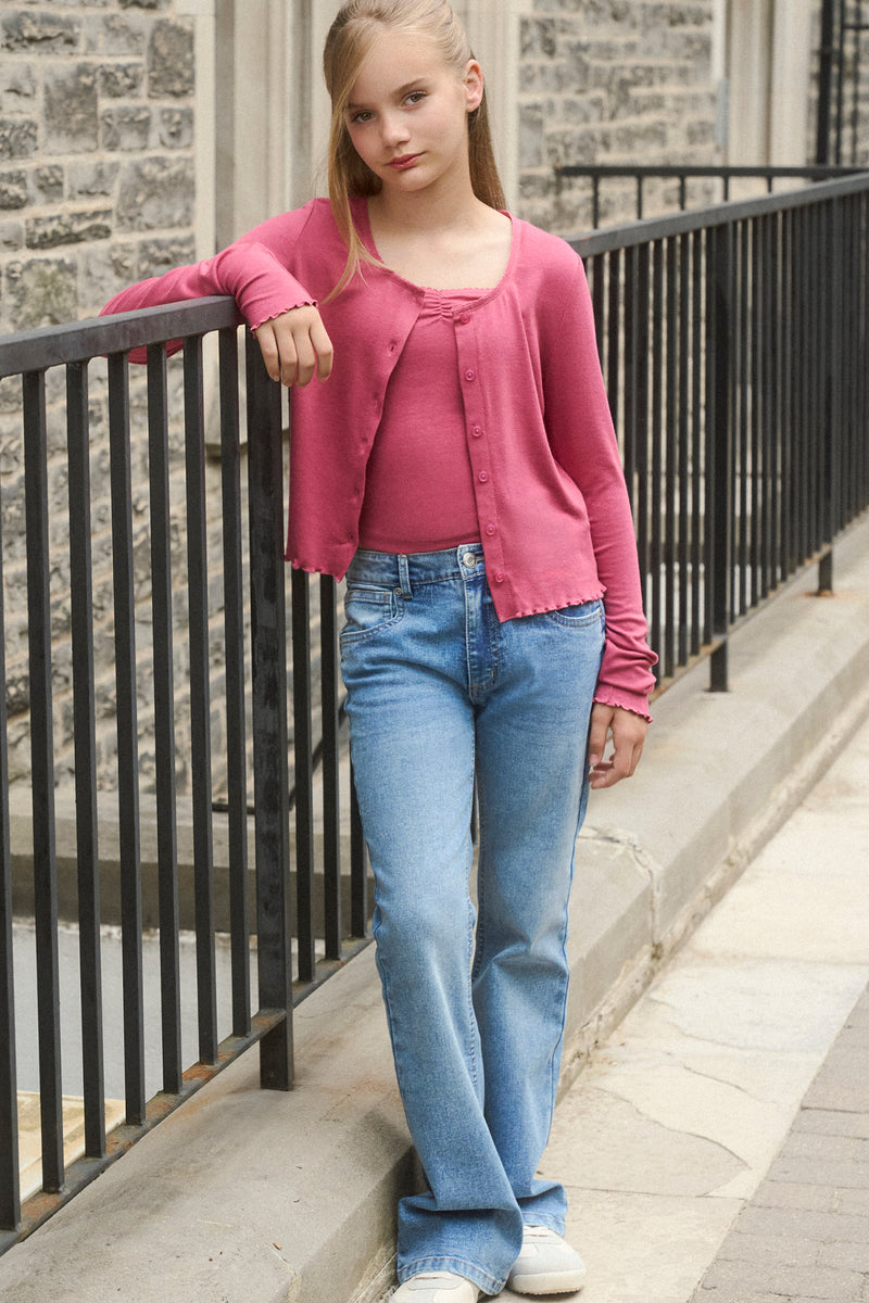 Girls Mid Rise Flare Jean