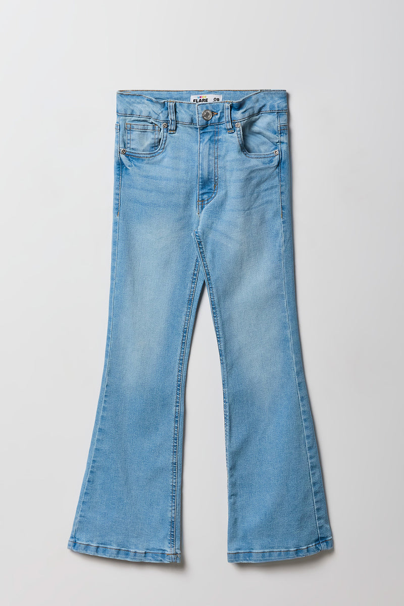 Jean évasé mi-taille pour filles