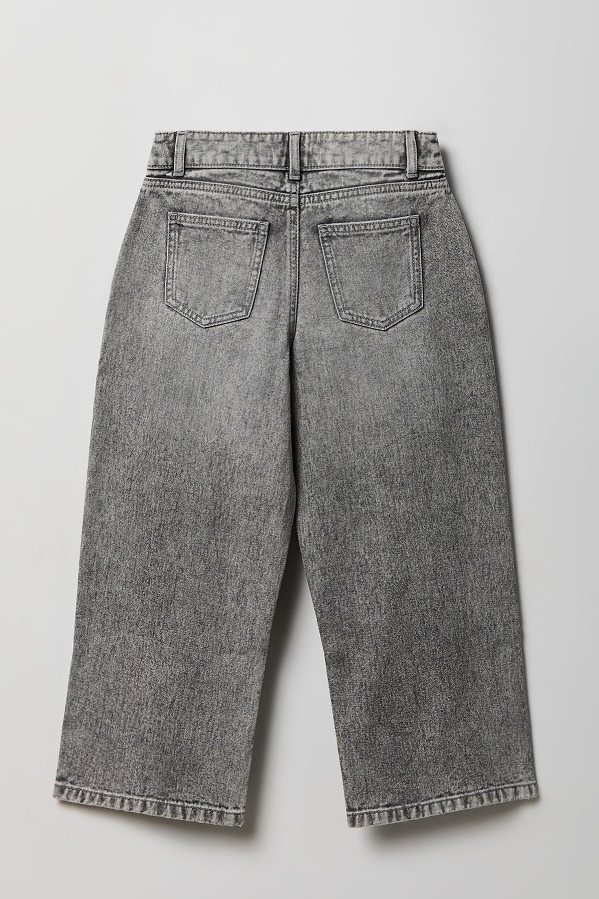 Alt View 2. Girls Mid Rise Super Baggy Jean - Light Grey