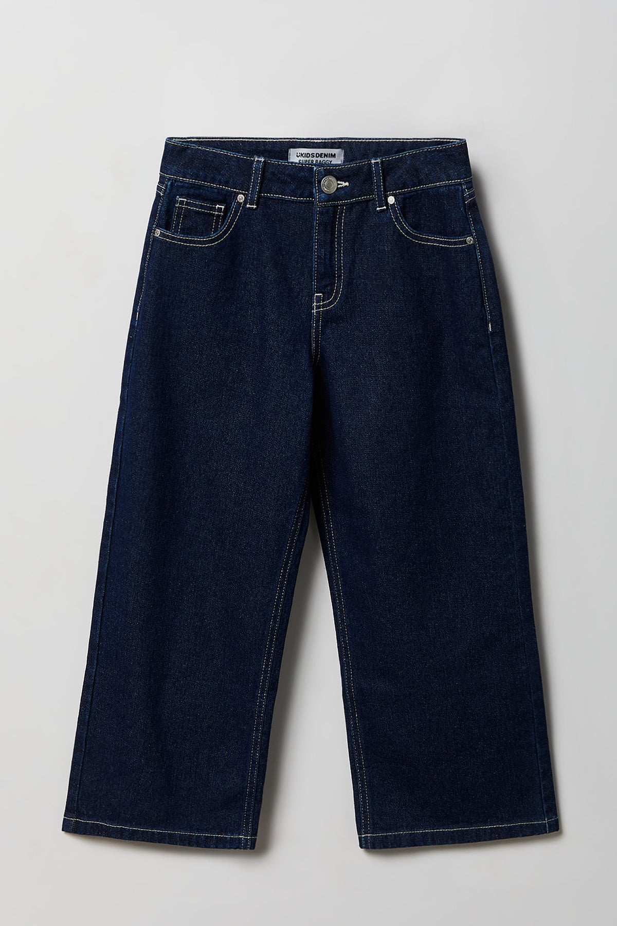 Jean super baggy à taille montante pour fille