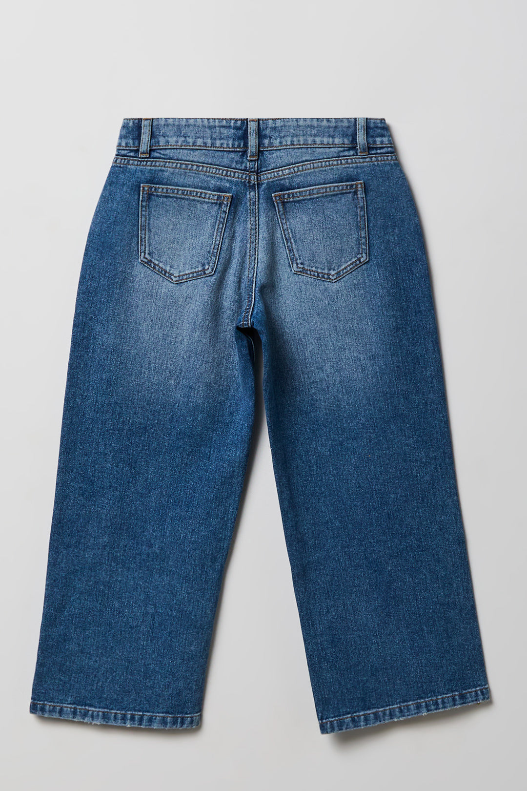 Alt View 2. Girls Mid Rise Super Baggy Medium Jean - Medium Blue