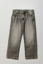 Girls Low Rise Baggy Grey Jean