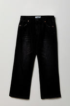Jean baggy à taille basse noir pour fille