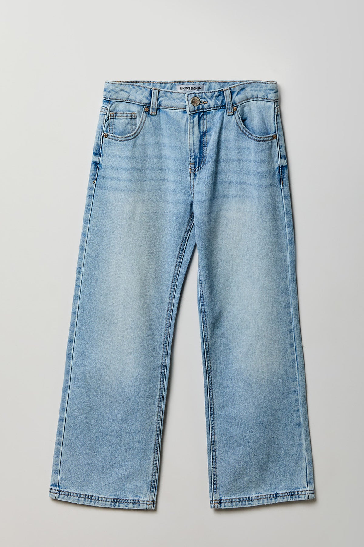 Girls Low Rise Baggy Light Jean - Light Denim Blue