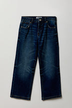 Jean baggy ï¿½ taille basse foncï¿½ pour fille