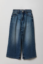 Jean à jambe large et taille haute pour fille