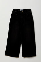 Jean à jambe large et taille haute noir pour fille