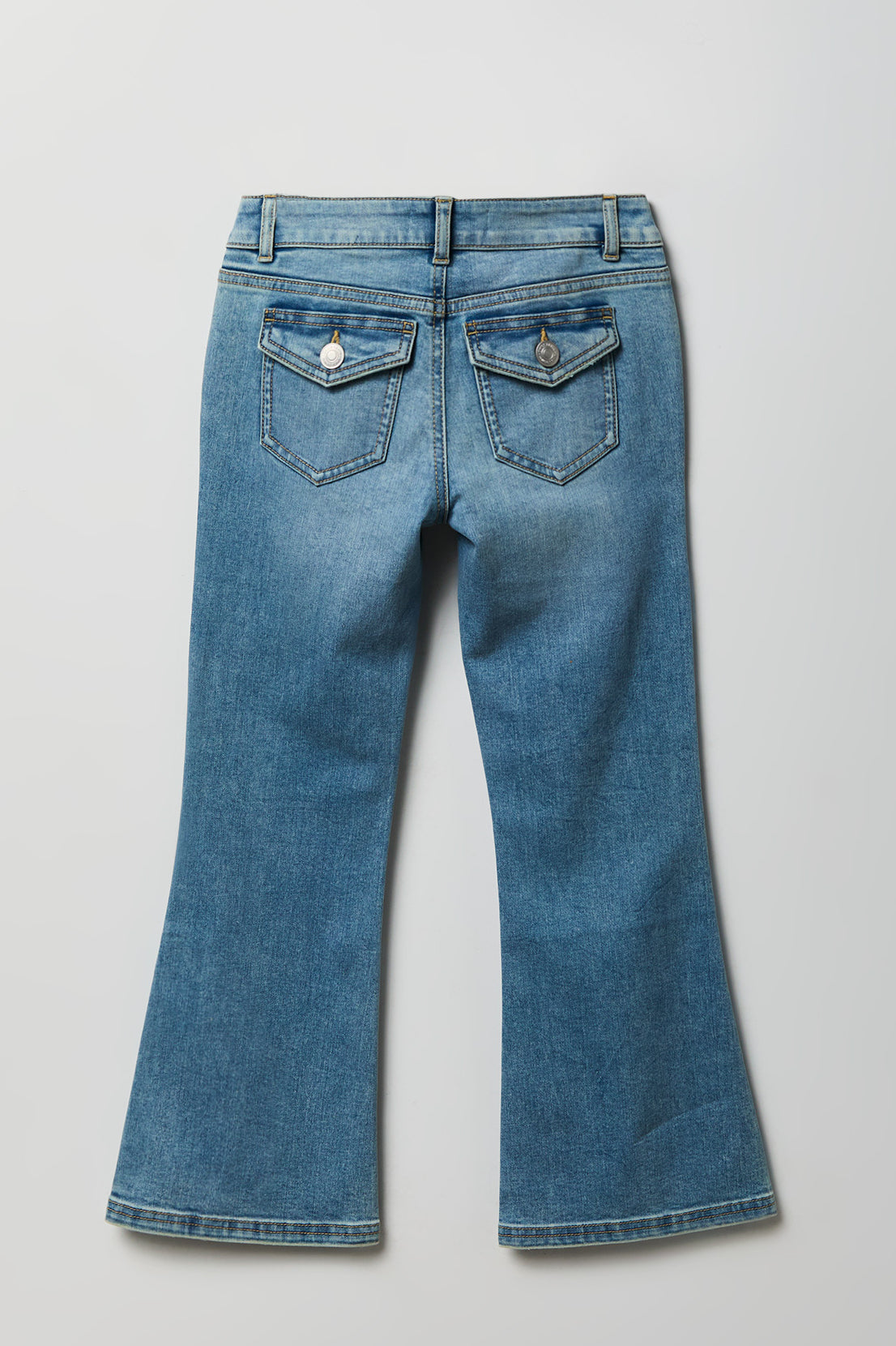 Alt View 2. Girls Flare Jean - Medium Blue