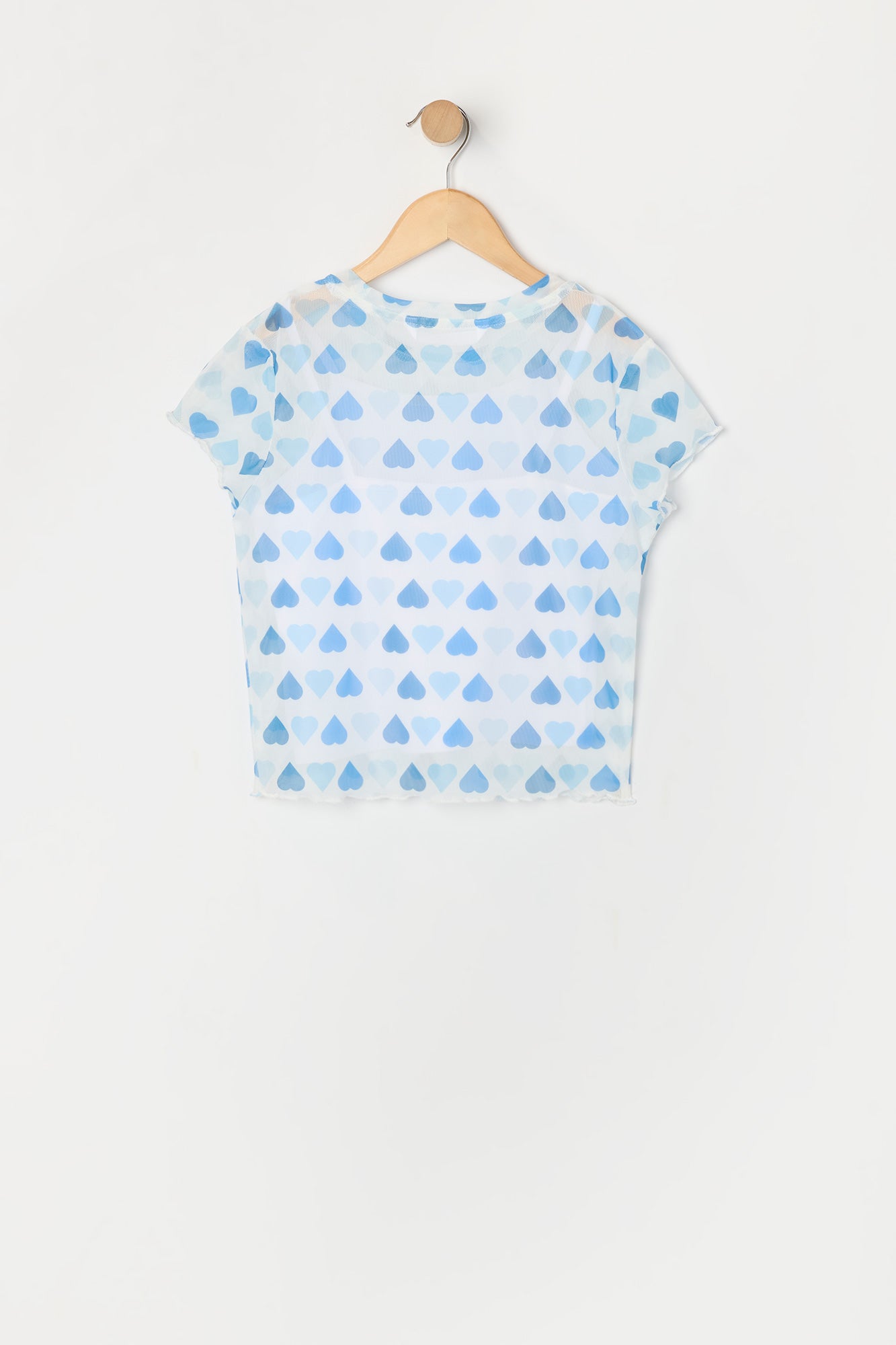 Ensemble avec t-shirt en filet à imprimé Coeur et camisole pour fille