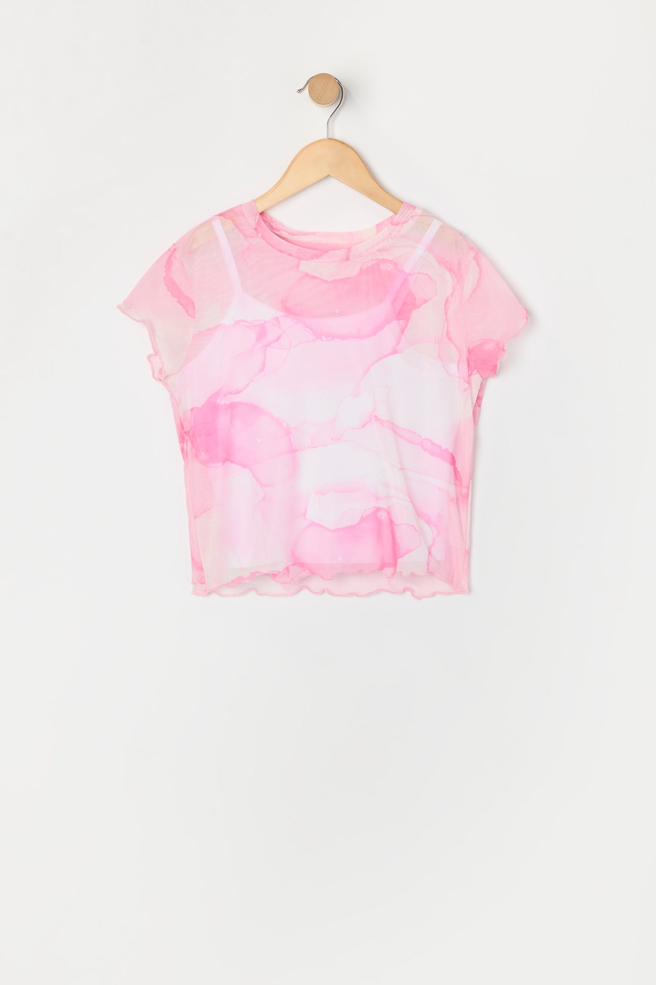 Girls Printed Mesh T-Shirt and Cami 2 Piece Set