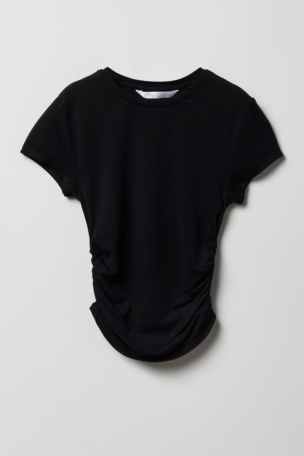 Girls Luxe Heavy Contour Cinched T-Shirt - Black