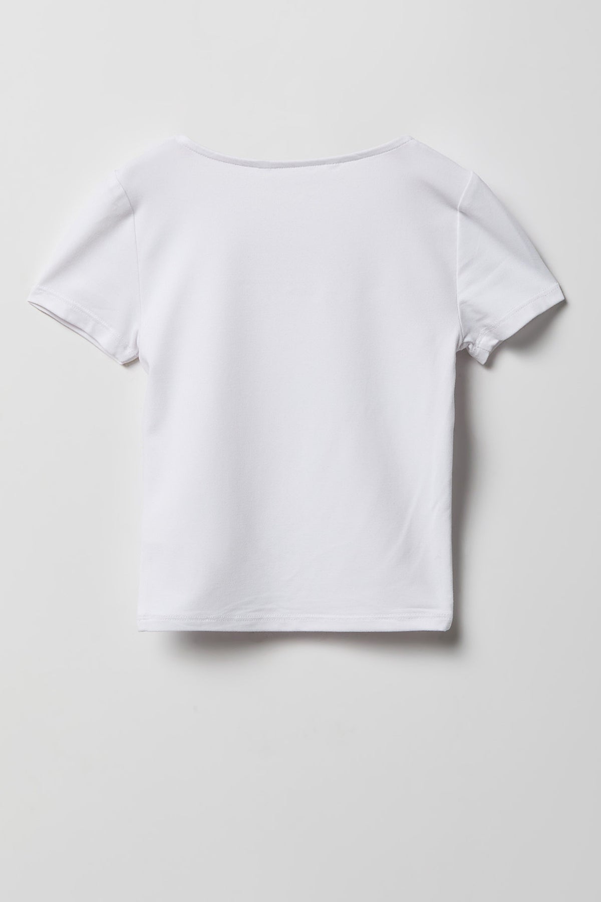 Vue alternative 2. T-shirt profilé en tissu lourd de luxe avec encolure carrée pour fille