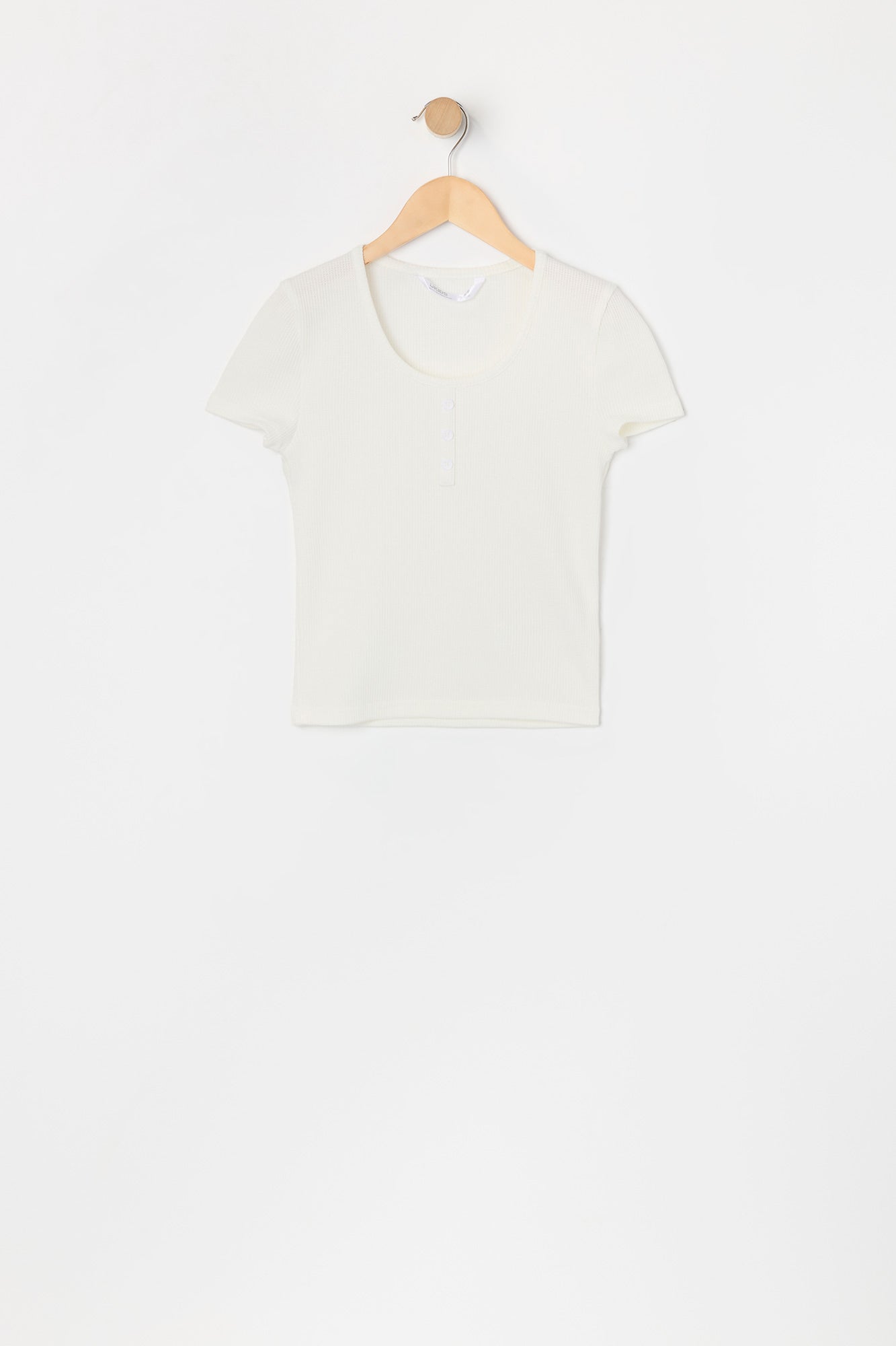 T-shirt Henley côtelé pour filles