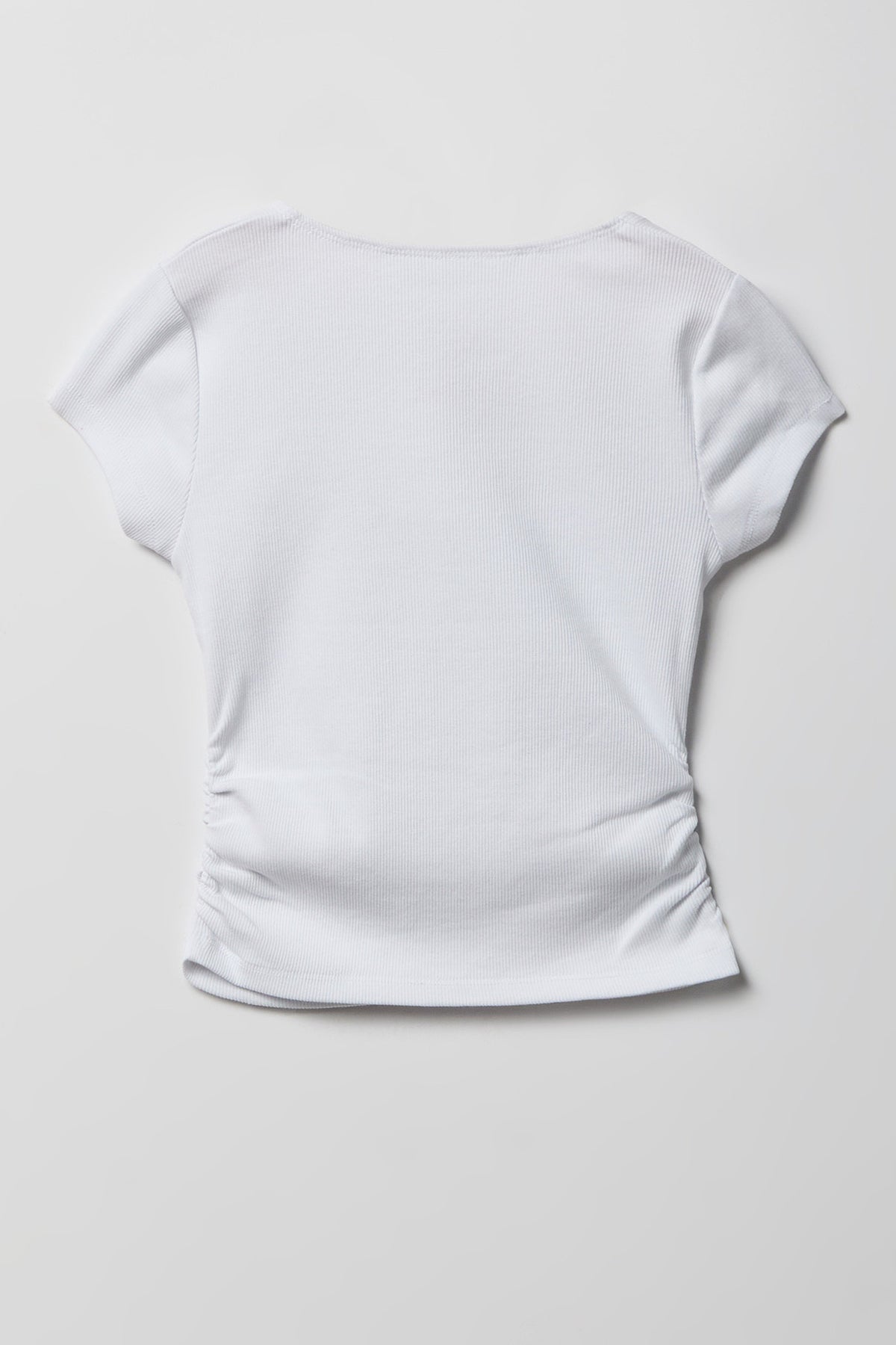Vue alternative 2. T-shirt côtelé à encolure carrée pour fille