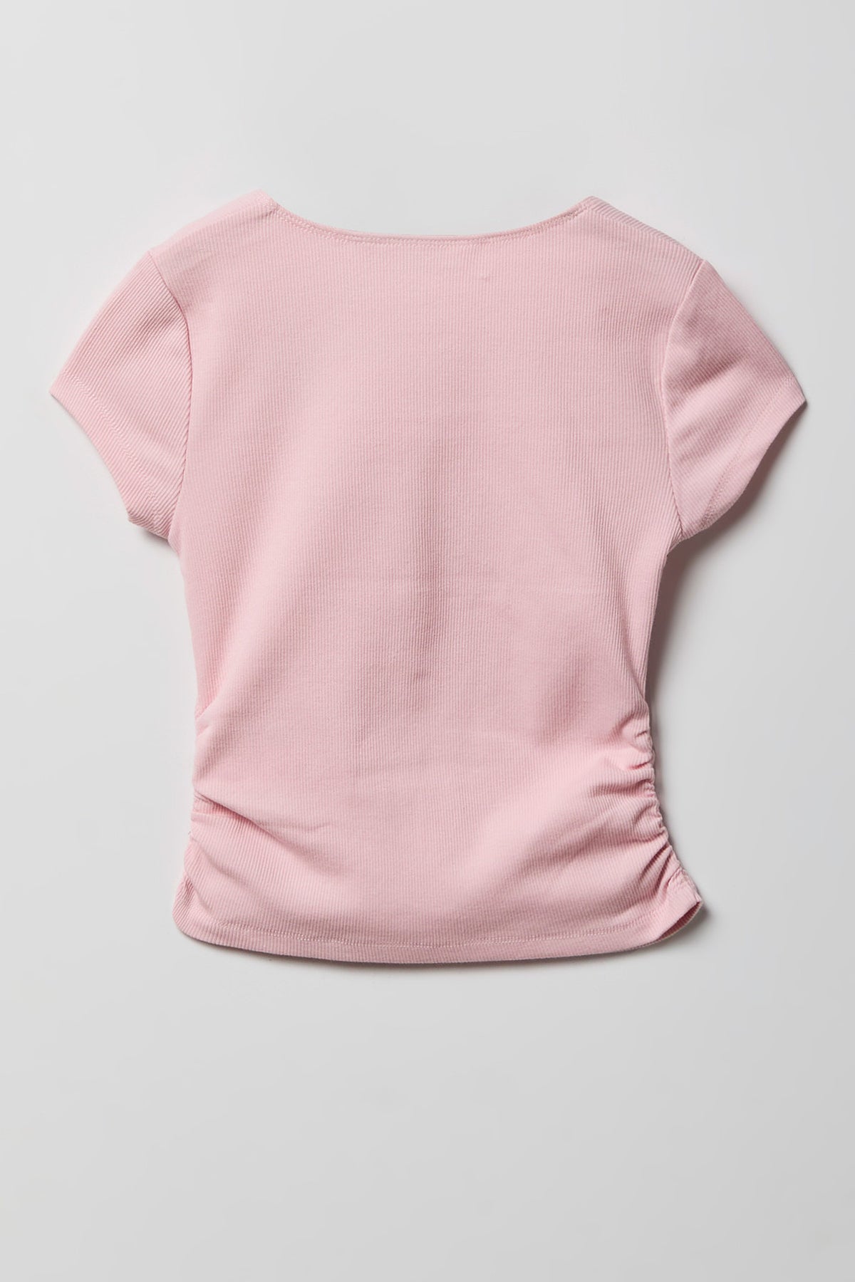 Vue alternative 2. T-shirt côtelé à encolure carrée pour fille