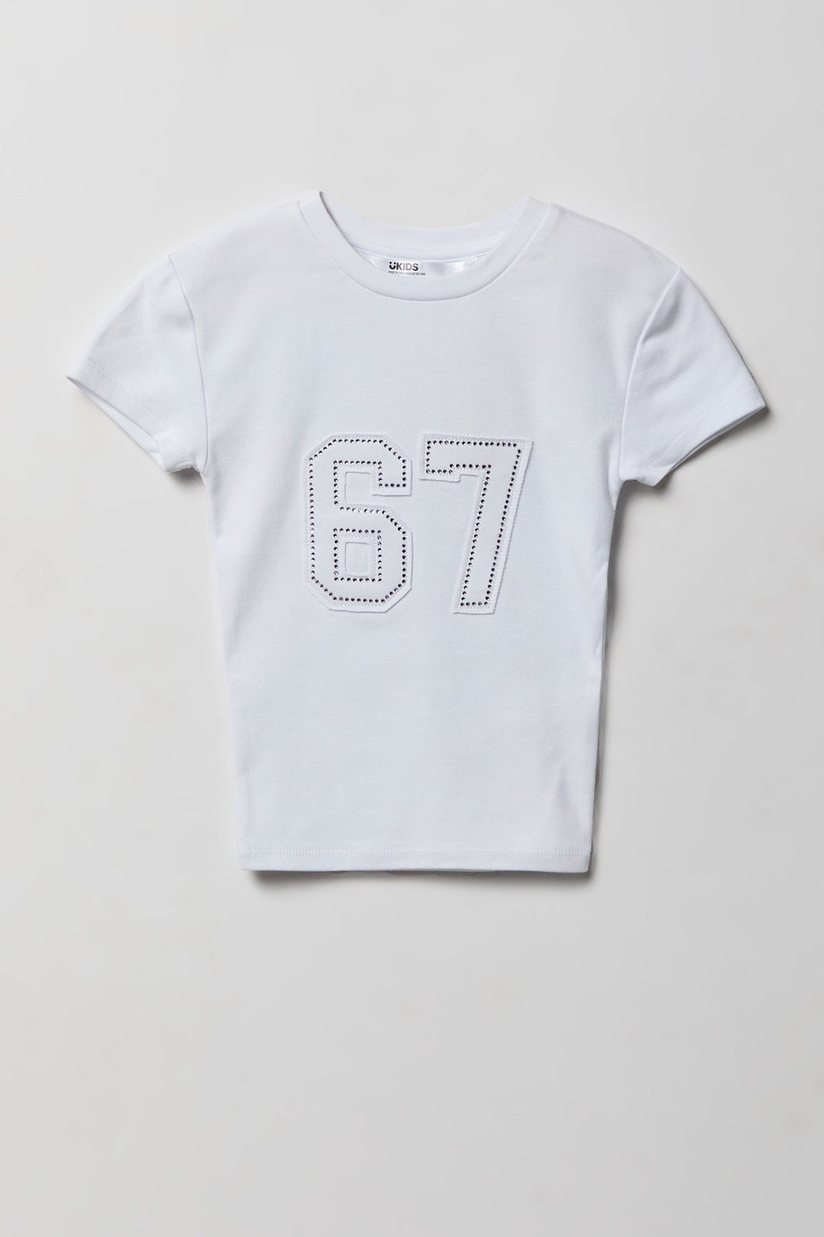 Girls Embellished Graphic T-Shirt - White