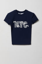 T-shirt imprimé avec garnitues pour fille