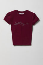 T-shirt imprimé avec garnitues pour fille