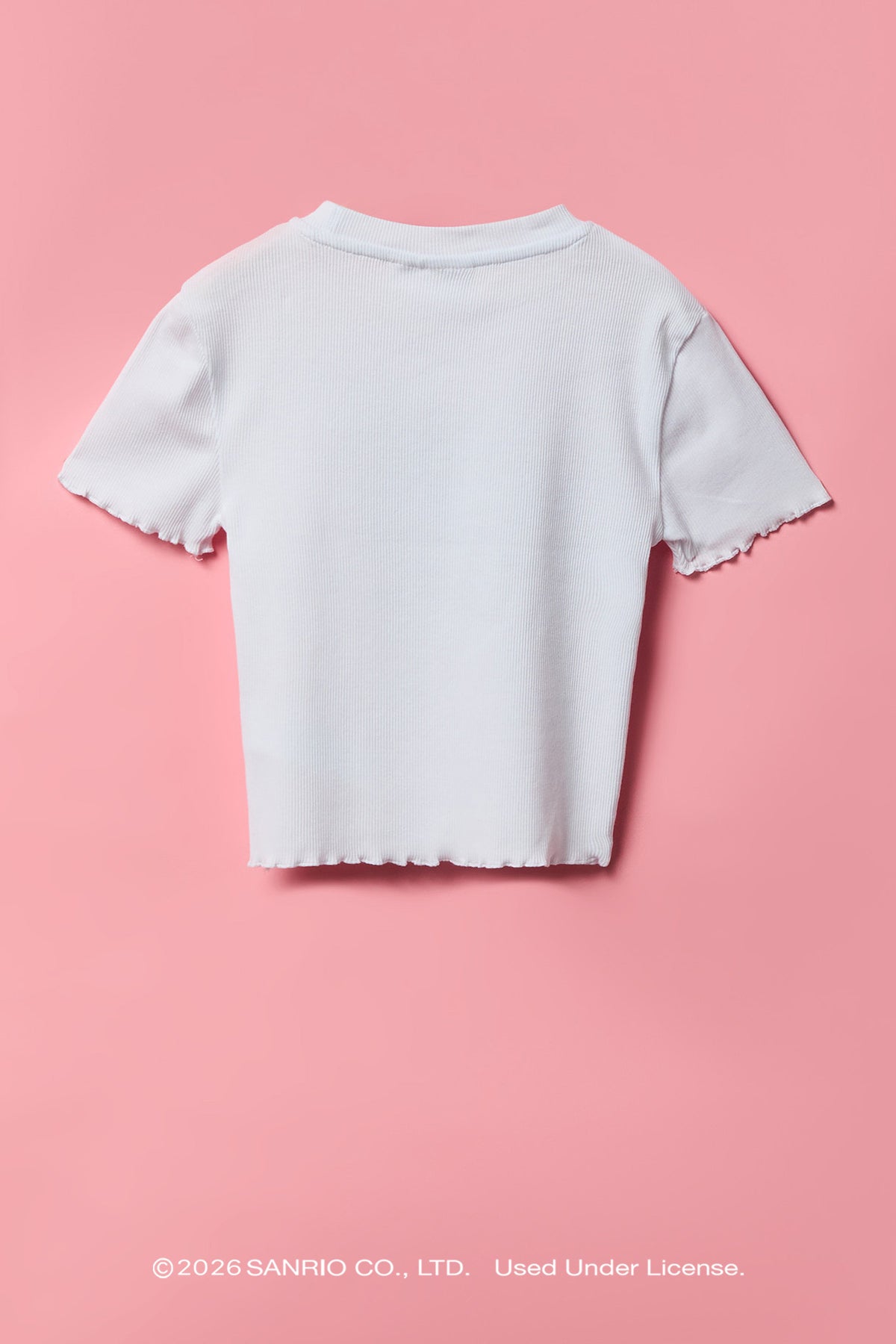 Vue alternative 2. T-shirt côtelé à imprimé Hello Kitty® avec pierres du Rhin pour fille