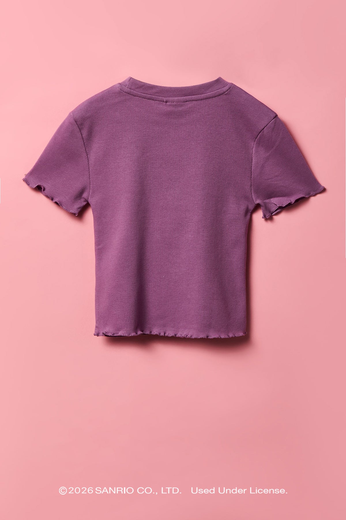 Vue alternative 2. T-shirt côtelé à imprimé Kuromi™ avec pierres du Rhin pour fille