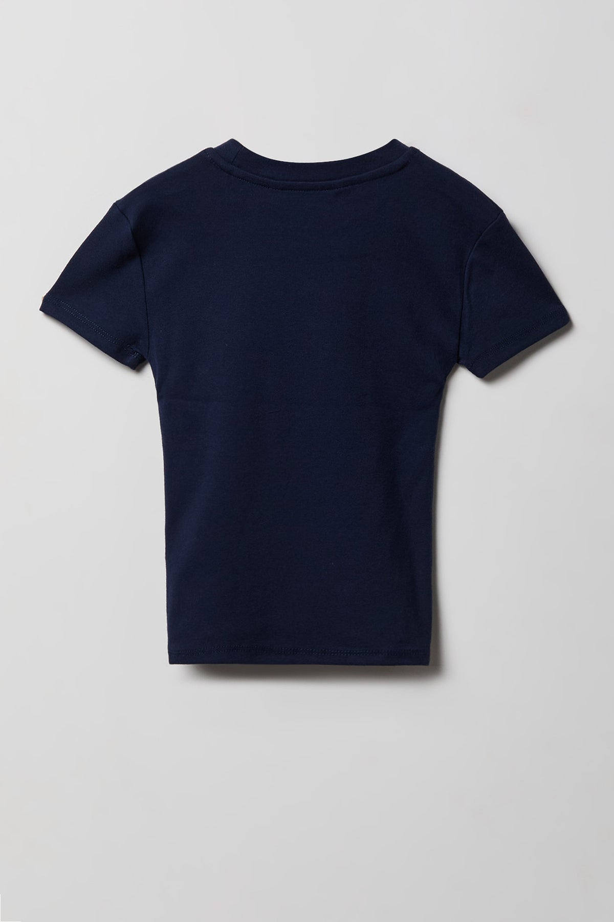 Alt View 2. Girls Classic Crewneck T-Shirt - Navy