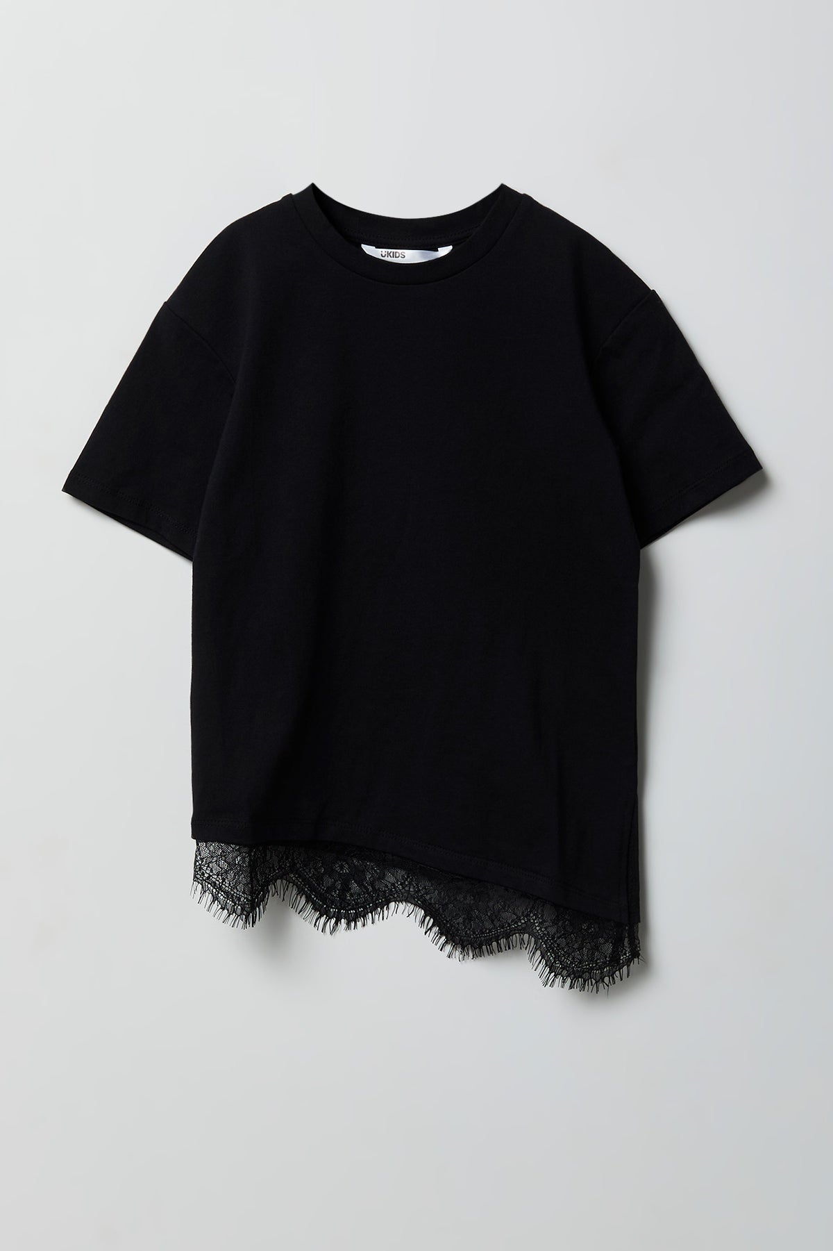 T-shirt en coton lourd de luxe et dentelle pour fille