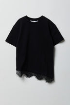 T-shirt en coton lourd de luxe et dentelle pour fille