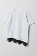 T-shirt en coton lourd de luxe et dentelle pour fille