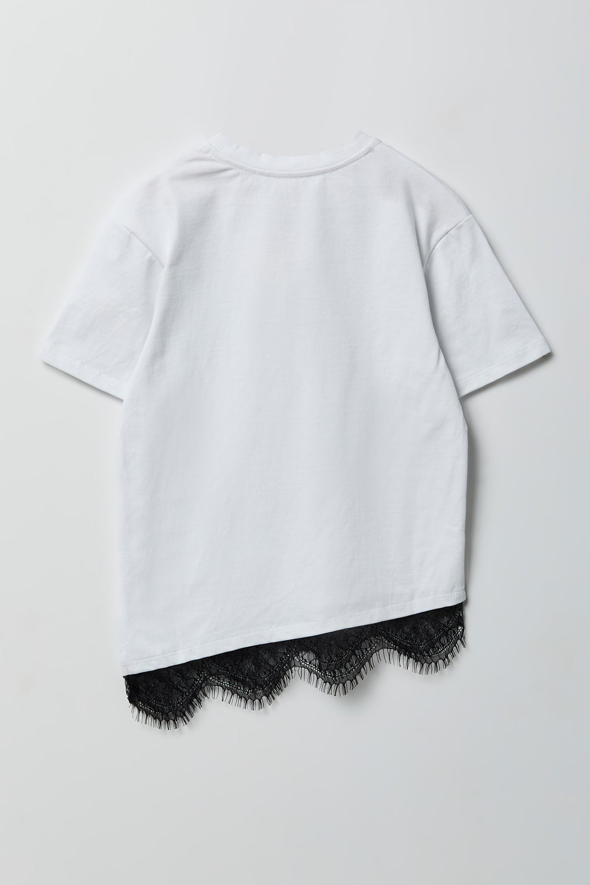 Vue alternative 2. T-shirt en coton lourd de luxe et dentelle pour fille