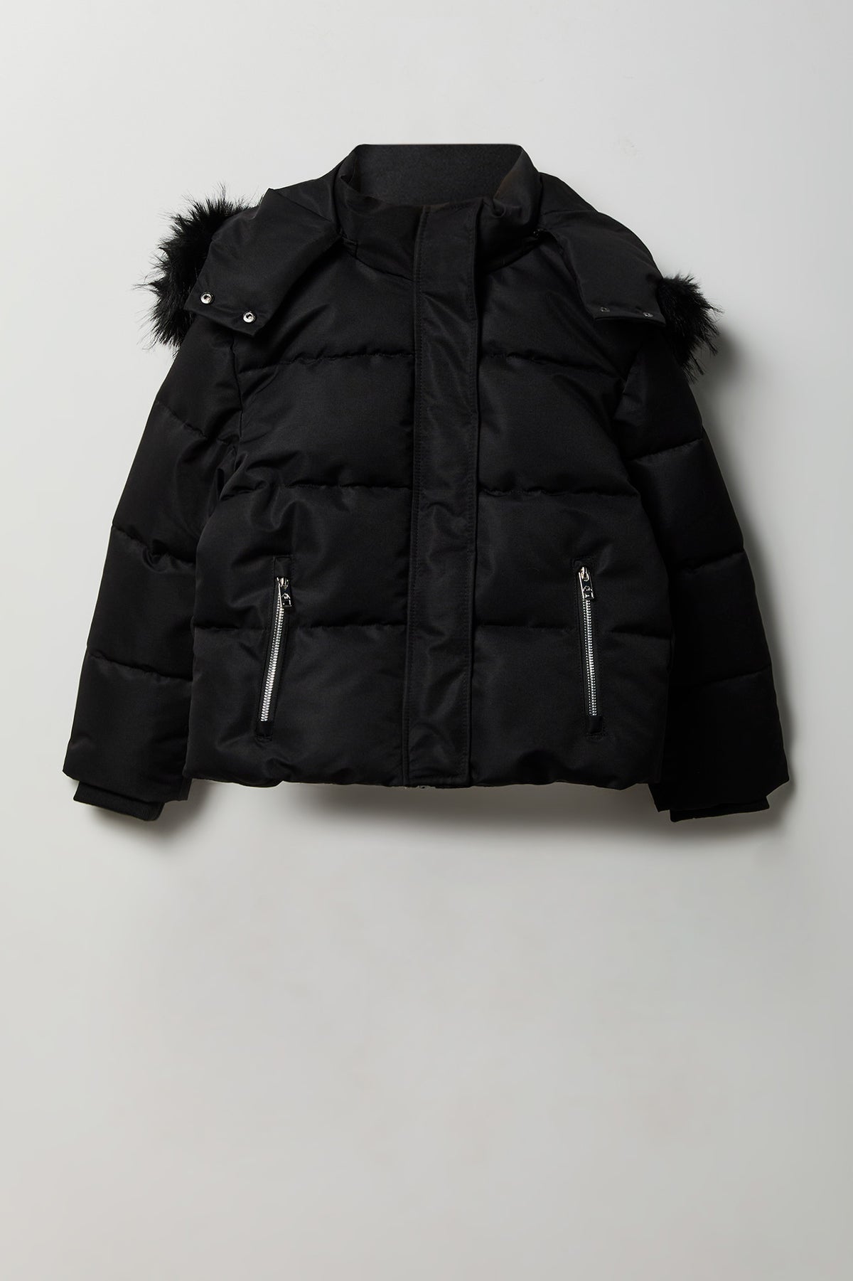 Vue alternative 4. Blouson bouffant court à imprimé City avec liséré de similifourrure