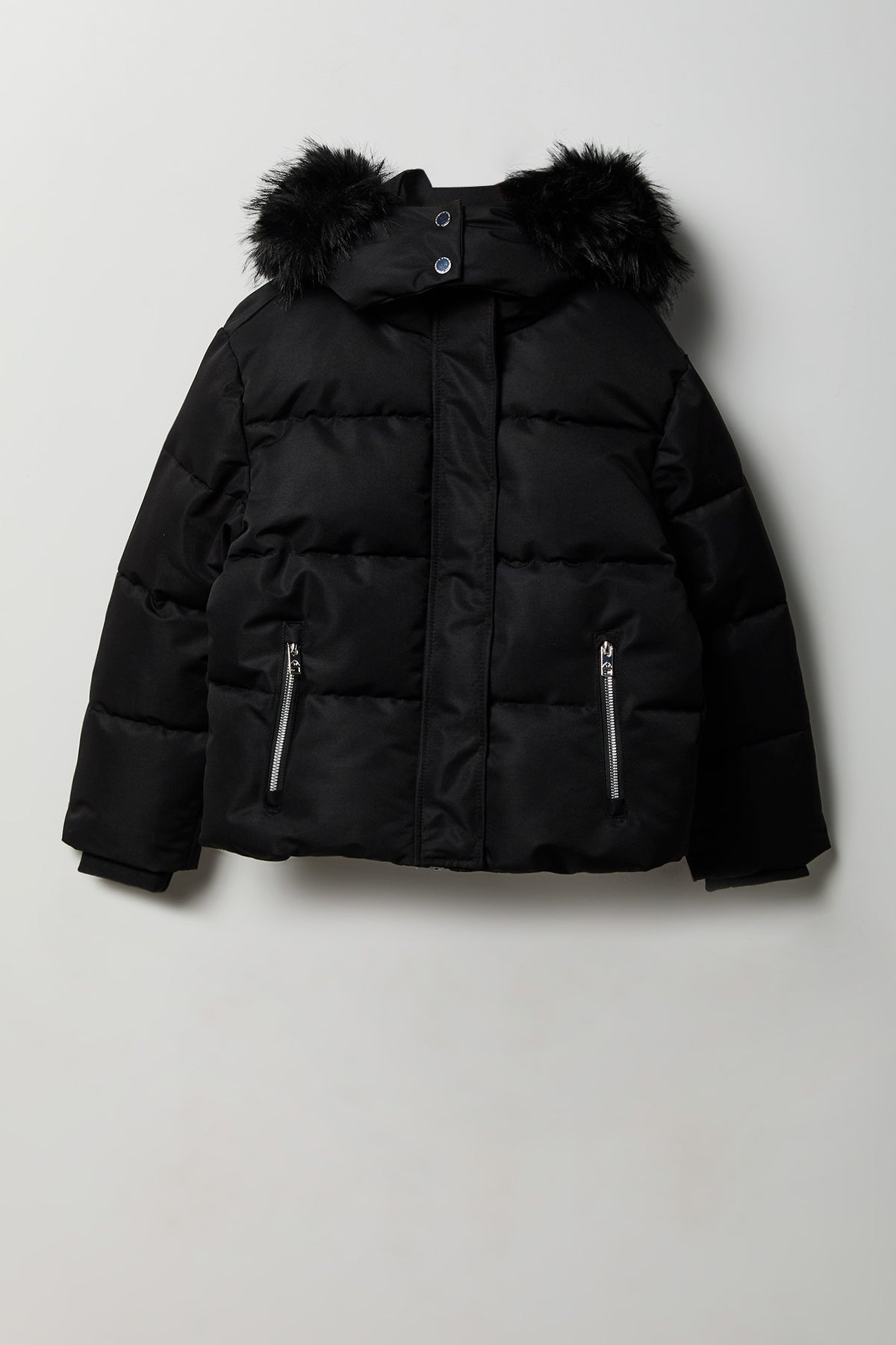 Vue alternative 6. Blouson bouffant court à imprimé City avec liséré de similifourrure