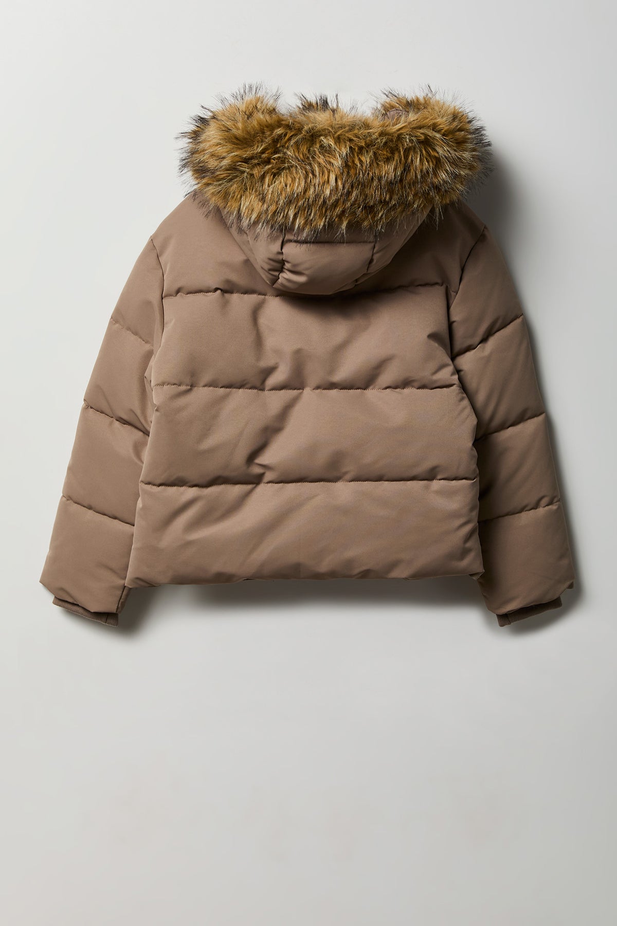 Vue alternative 2. Blouson bouffant court à imprimé City avec liséré de similifourrure