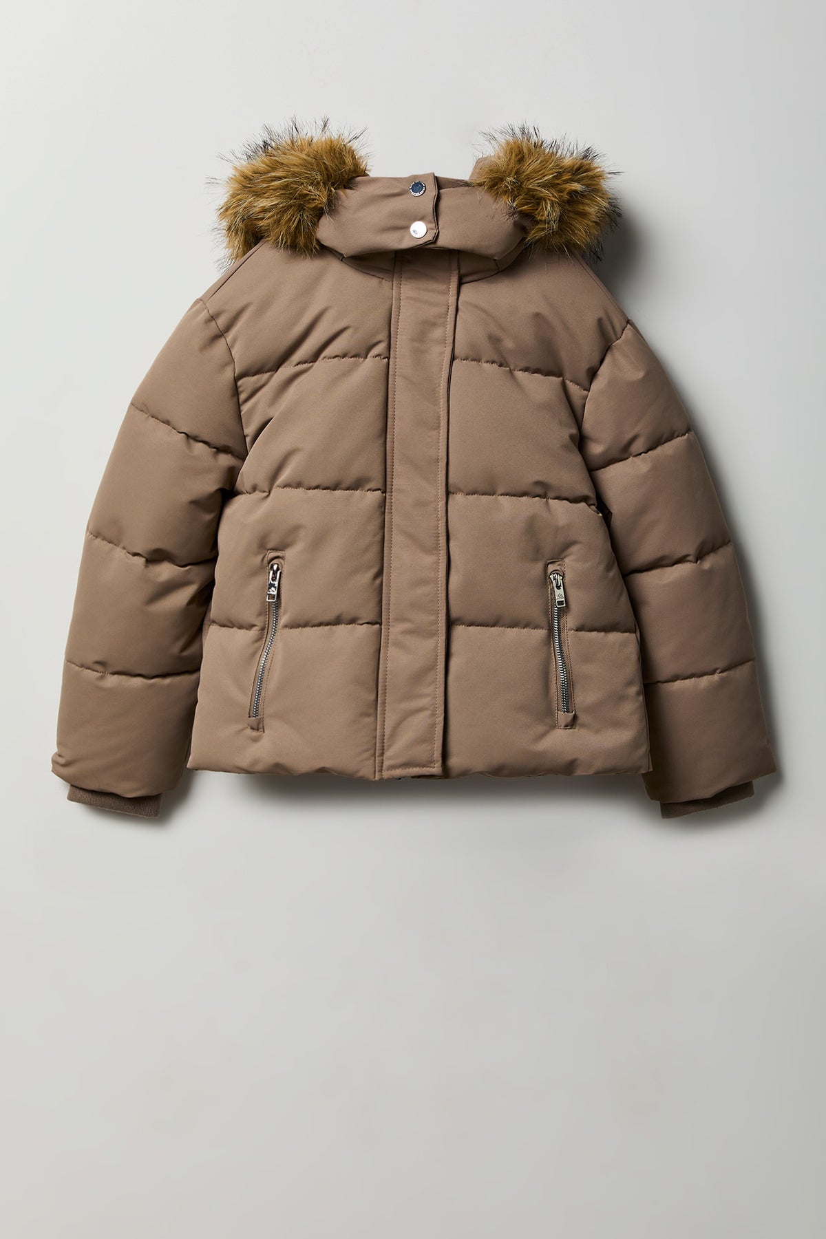 Vue alternative 3. Blouson bouffant court à imprimé City avec liséré de similifourrure