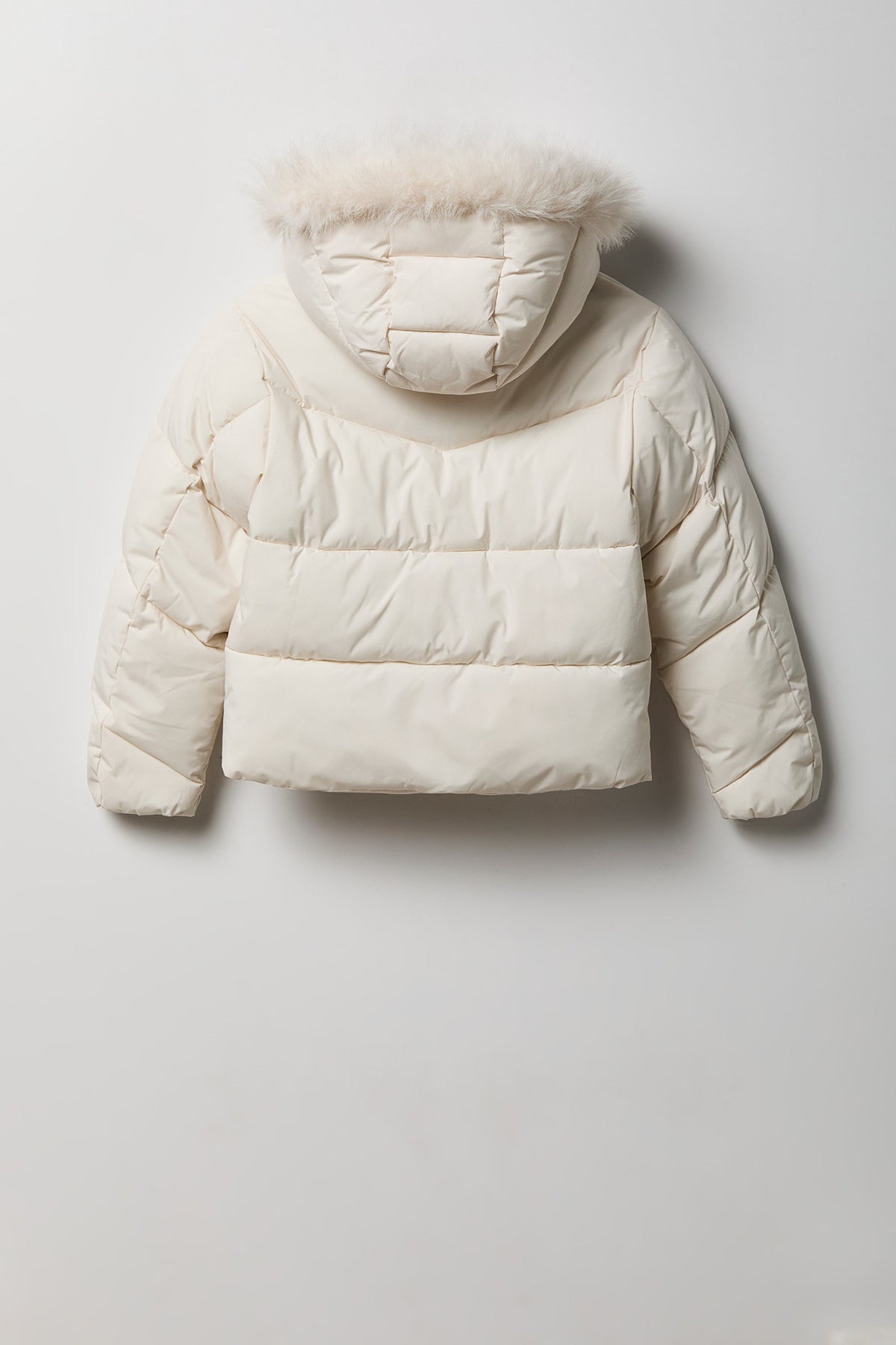 Vue alternative 2. Blouson bouffant avec liséré de fourrure pour fille