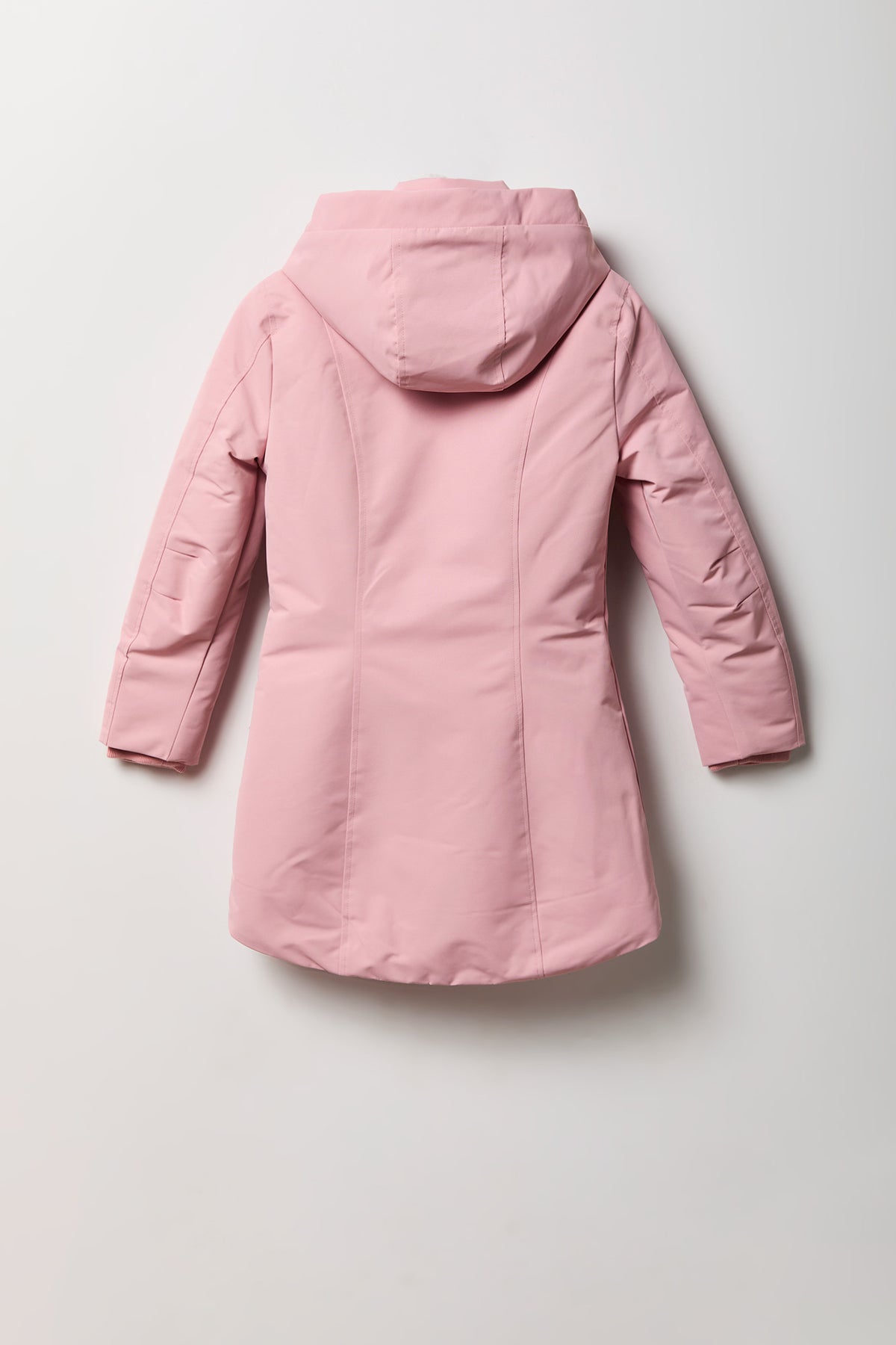Alt View 2. Girls Faux Fur Lined Midi Parka - Mauve