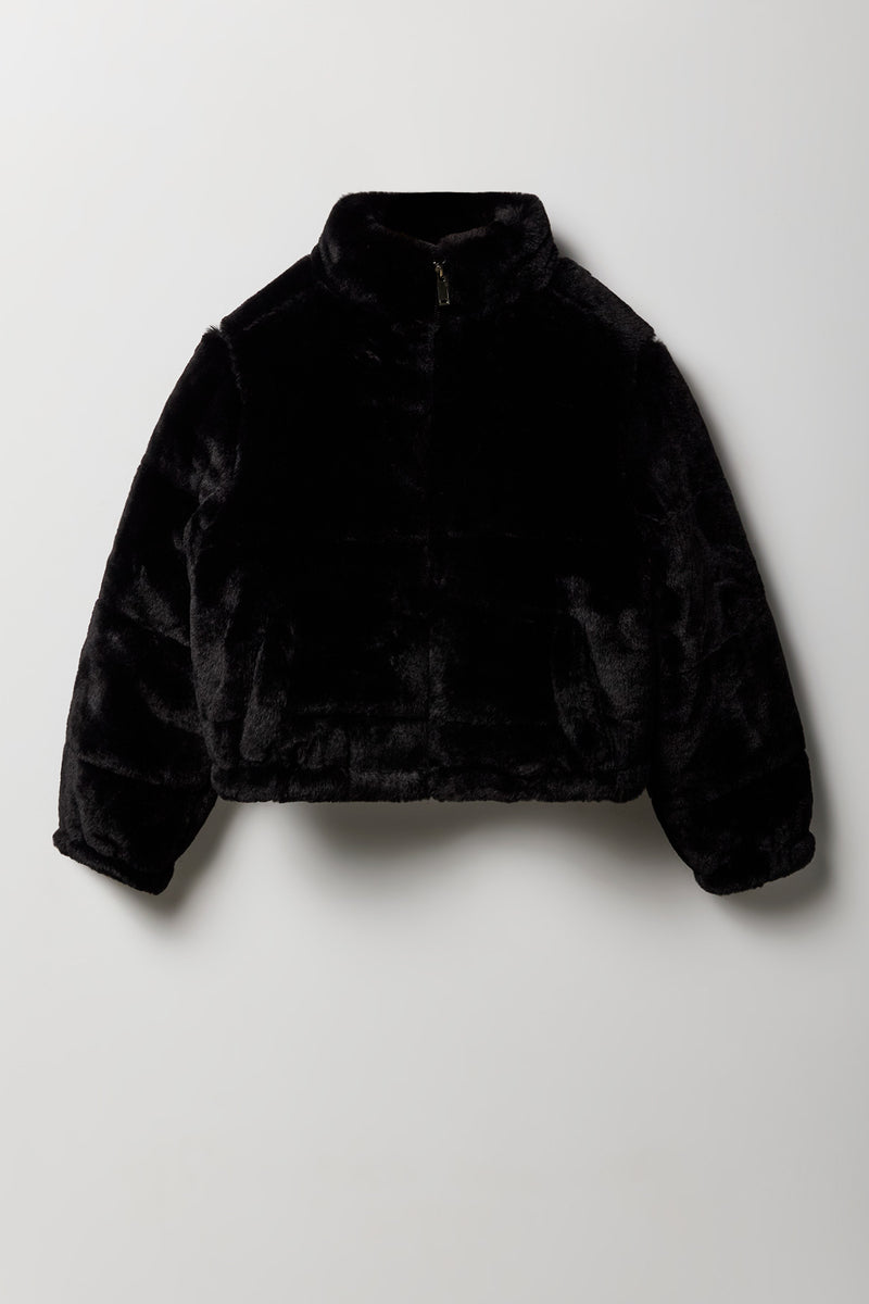 Girls Faux Fur Puffer Jacket