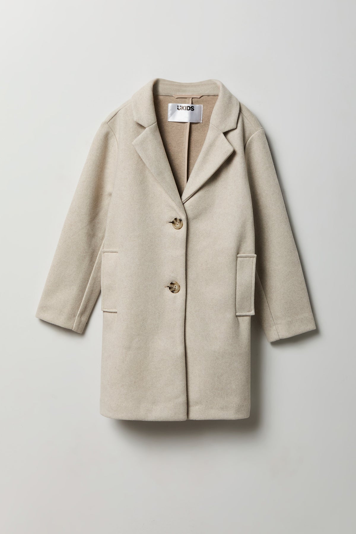 Alt View 2. Girls Peacoat - Oatmeal